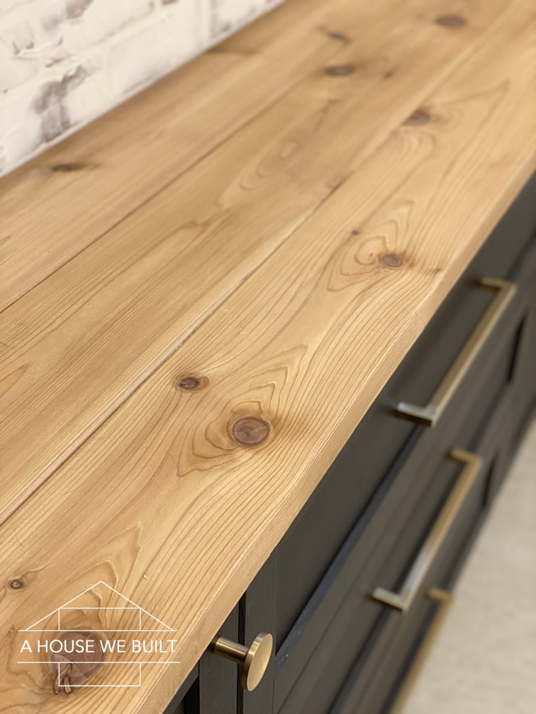 DIY wood countertop in kitchen